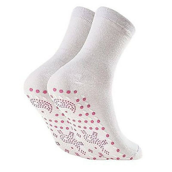 TELOLY Heated Socks Women,Magnetic Socks Thermal Socks for Women,Alleviate Fatigue Electric Socks,White