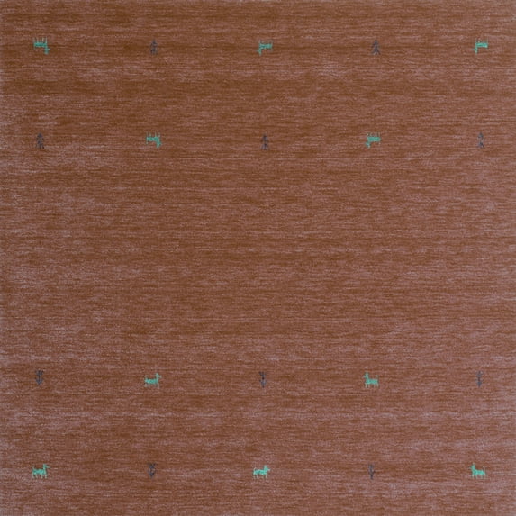 Ahgly Company Indoor Square Abstract Turquoise Blue Contemporary Area Rugs, 8' Square