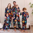 thumbnail image 3 of GYRATEDREAM Matching Family Pajamas Set for Halloween Pumpkin Holiday Costumes Long Sleeve Hooded Jumpsuit for Women/Men/Kids Family Matching Pajamas Onesies for M(Dad) Red, 3 of 8