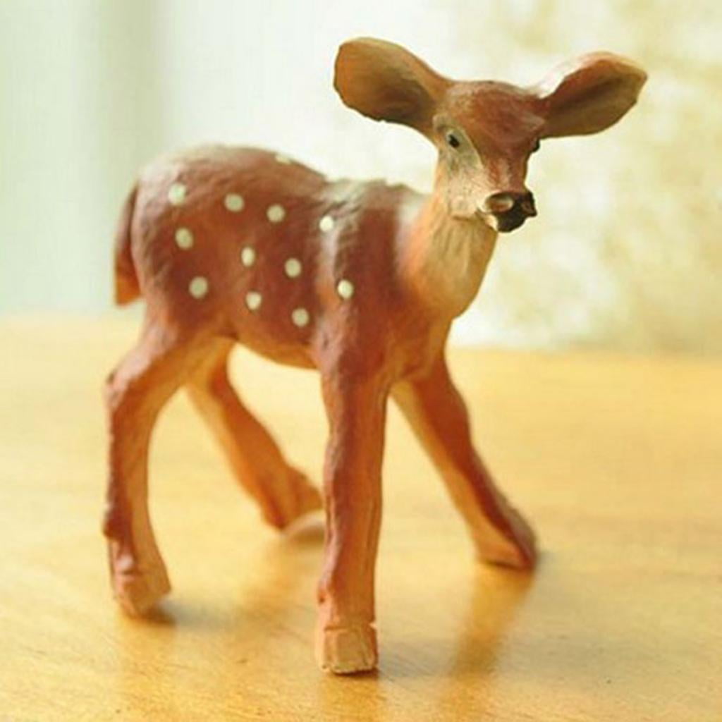Mini Sika Deer Figurines Resin Craft Miniatures Fairy Garden Decor Cake OrnaHCA 