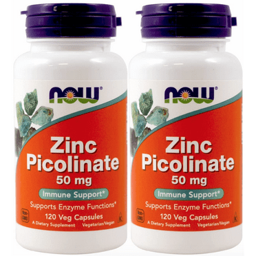 Now Foods - Zinc Picolinate, 50 mg, 120 Capsules - 2 Packs