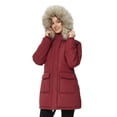 thumbnail image 6 of Ampake Women's Warm Jacket Winter Coat Hooded Windproof Insulated Outerwear Wine Red L, 6 of 13