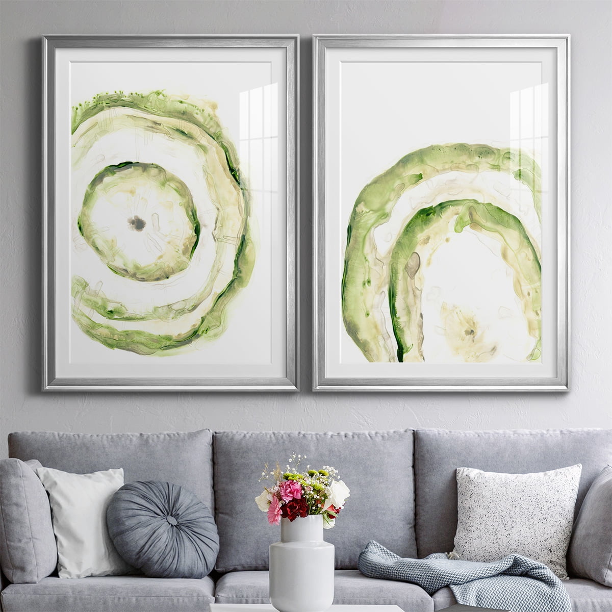Wexford Home Lichen Halo III Premium Framed Print, 26.5" x 36.5" - Ready to Hang, Silver (Set of 2)