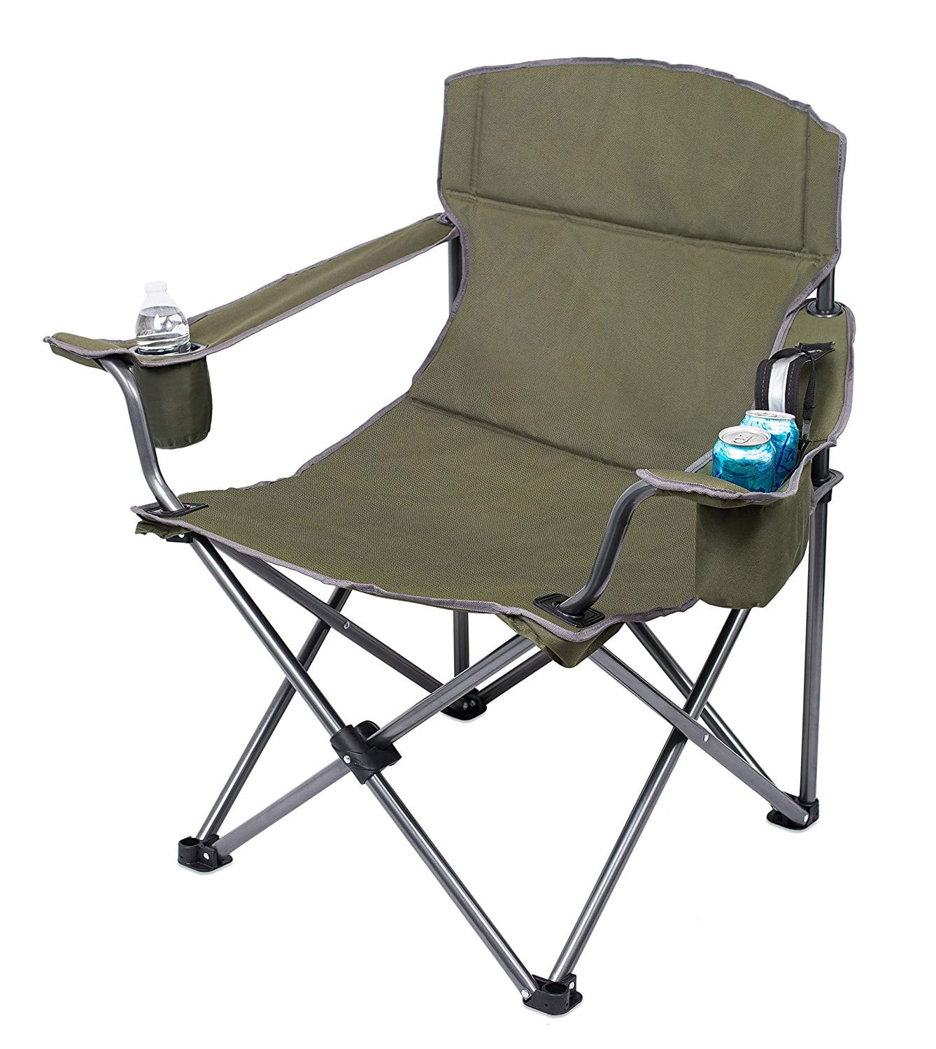 ARROWHEAD OUTDOOR Portable Folding Camping Quad Chair w/ 4-Can 
