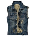 thumbnail image 1 of Mens Retro Casual Worn Sleeveless Denim Vest, 1 of 4