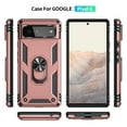 thumbnail image 2 of Feishell Hybrid Armor Phone Case for Google Pixel 6,Military Grade Shockproof 360 Rotatable Metal Ring Holder Kickstand Support Magnetic Car Mount Dual Layer Protective Phone Cover,Rosegold, 2 of 8