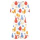 thumbnail image 3 of Vestido Corto para las Mujeres Cuello Redondo Manga Corta Impresa Suéter, Moda Casual Estilo Línea, 3 of 8
