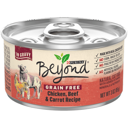 Purina Beyond Grain Free, Natural Gravy Wet Cat Food, Grain Free Chicken, Beef & Carrot Recipe - (12) 3 oz. (Best Chicken Galantine Recipe)