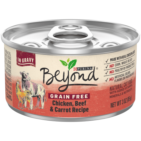 Purina Beyond Grain Free, Natural Gravy Wet Cat Food, Grain Free Chicken, Beef & Carrot Recipe - (12) 3 oz. (Best Chicken Gravy Recipe For Mashed Potatoes)