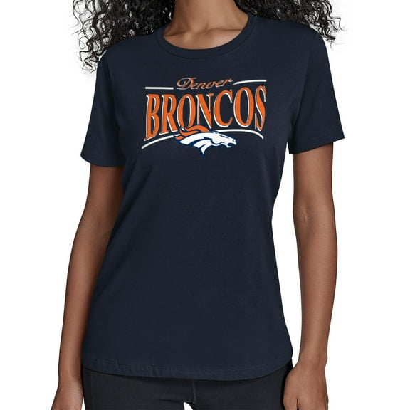 Women's Starter Navy Denver Broncos Arch Stripe T-Shirt