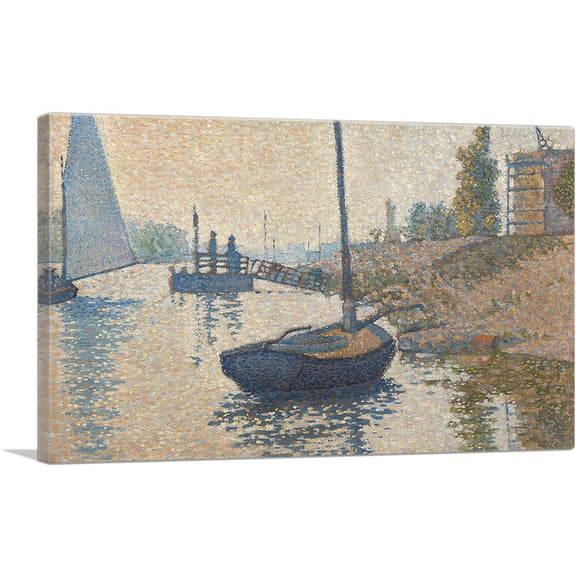 ARTCANVAS The Ponton de la Felicite 1886 Canvas Art Print by Paul Signac - Size: 26" x 18" (0.75" Deep)