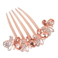 thumbnail image 6 of Sankuwen Women Rhinestone Inlaid Flower Hair Comb Hairpin Barrette Accessory, 6 of 9