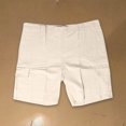 thumbnail image 5 of pstuiky Pantalones cortos para hombre, Pantalones cortos casuales de lino para hombre, con múltiples bolsillos, rectos, de color liso, cómodos y transpirables. Pantalones cortos cargo, 5 of 5