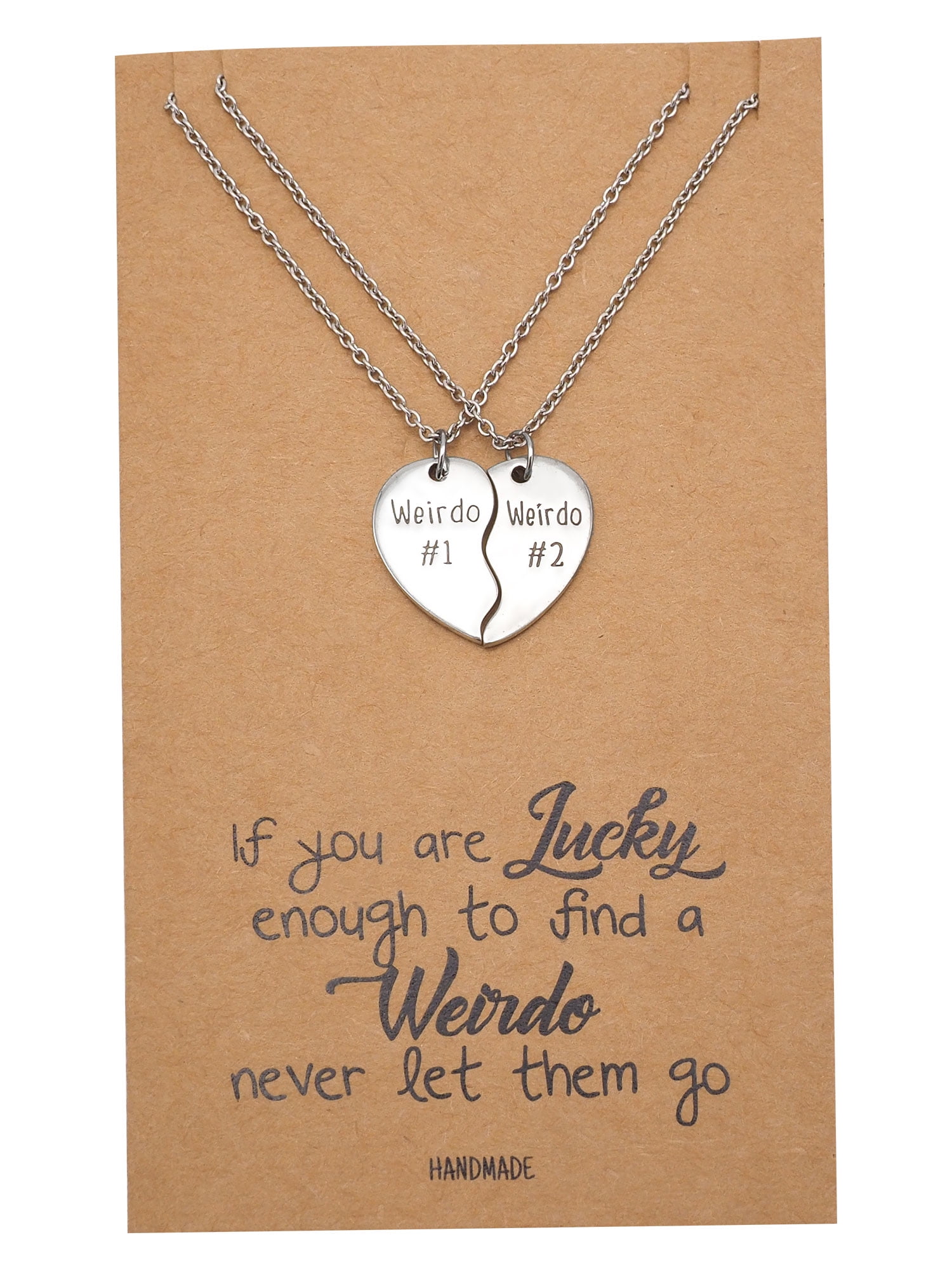 Quan Jewelry Sisters Necklace Half Hearts Pendant Set of 2