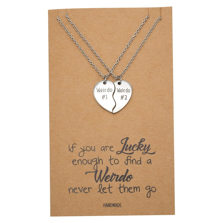 Quan Jewelry Sisters Necklace Half Hearts Pendant Set of 2