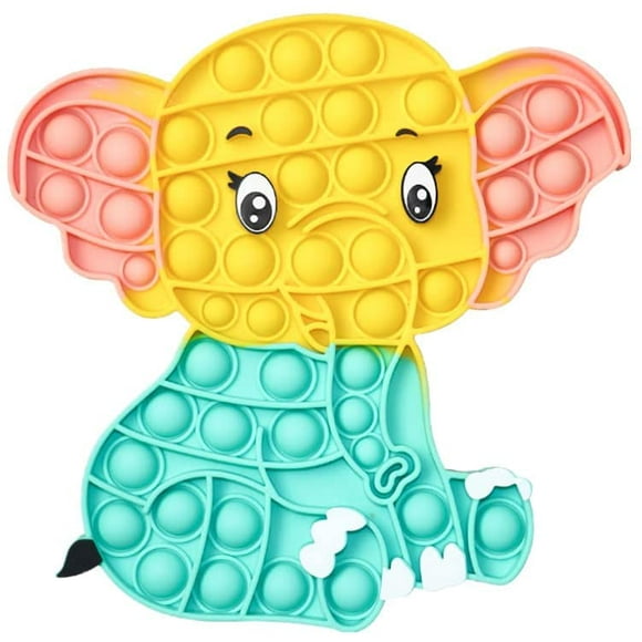 FFIY Cute Pop Fidget Popping Toy , Anxiety and Stress Relief Pop Sensory Toys Silicone Logic Board Game It for Teens Kids and Adults (Elephant & Frog)