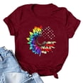 thumbnail image 5 of OAVQHLG3B 4th of July Outfits for Women American Flag T Shirt Summer Tops for Women Printed Casual Loose Round Neck Short Sleeve T-shirt Tops Blouse, 5 of 6