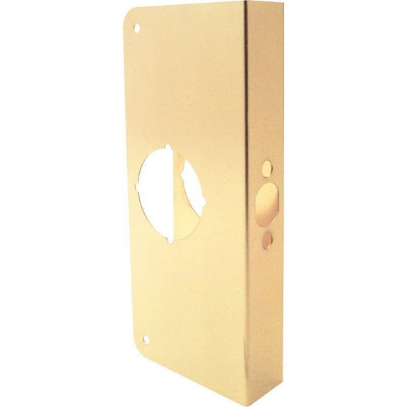 1-3/4 in. x 9 in. Thick Solid Brass Lock and Door Reinforcer, 2-1/8 in. Single Bore, 2-3/8 in. Backset