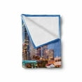 thumbnail image 2 of City Soft Flannel Fleece Throw Blanket, Hillsborough River Tampa Florida USA Downtown Idyllic Evening at Business District, Cozy Plush for Indoor and Outdoor Use, 70" x 90", Multicolor, by Ambesonne, 2 of 6