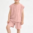 thumbnail image 5 of WAVSUF Boys Knitted Outfit Sets Sleeveless Tank Tops and Shorts Kids Summer Active Casual Clothes 2 Piece Pink Size 7, 5 of 7