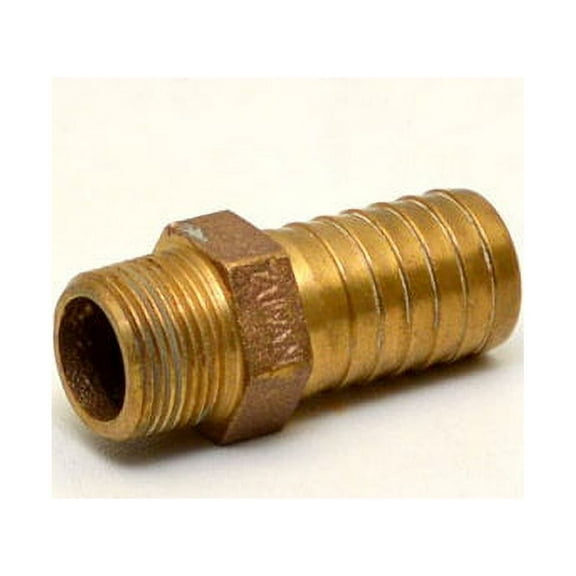 Marine Boat Pipe-to-Hose Adapter Fitting | 3/4 x 1 Inch NPT Brass