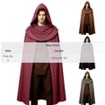 thumbnail image 3 of Hvyesh Halloween Cloak With Hood Renaissance Cape Adult Full Length Medieval Cloak Party Wizard Cosplay Cloaks, 3 of 6