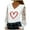 White, variant on My Order Women's Long Sleeve V Neck Love Heart Blouse Spring Wardrobe Comfort Fit Shirts My Items