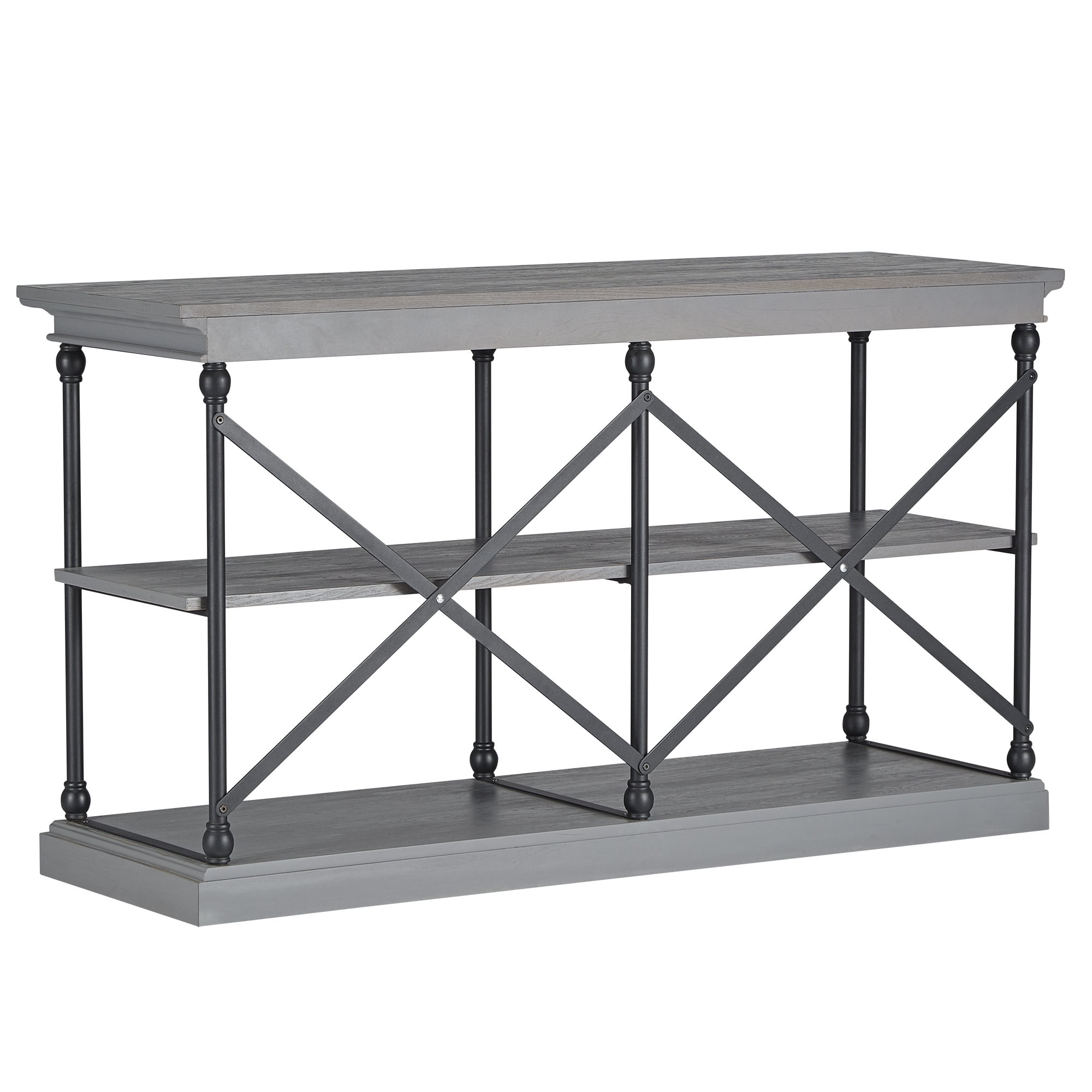Weston Home Cabana Wood and Metal Console Table, Gray