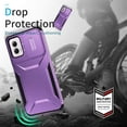 thumbnail image 4 of for Moto G Power (2023) Case with Built-in Camera Lens Slide Cover, Heavy-Duty Shockproof Rugged Case Heavy Duty Bumper Shockproof Phone Cover for Moto G Power (2023),Purple, 4 of 7
