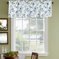 thumbnail image 3 of Spring Blue Floral Curtain Valances for Windows, Kitchen Valance Window Treatments Panel 2 Pack, Ombre Garden Flower Botanical Blooms Rod Pocket Short Curtains for Bathroom Bedroom 54 x 18 Inch, 3 of 8