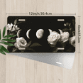 thumbnail image 2 of 1 Pcs 2D Flat License Plate Covers & Frames, Moon and Flowers For Decorative Front, Waterproof For Decoration Aluminum License Plate Covers & Frames Cover For Men Women, 12" X 6", 2 of 6