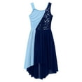 thumbnail image 3 of inhzoy Girls Elegant Lyrical Contemporary Dance Dress Navy Blue 10, 3 of 5