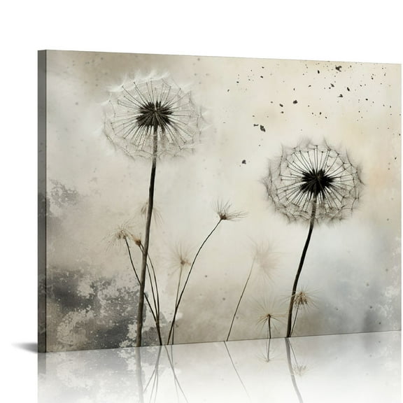 COMIO Canvas Wall Art For Bedroom Large Size Wall Decor For Living Room Fashion Wall Decorations For Kitchen Abstract Paintings Office Decor White Dandelion Flowers Pictures Artwork Posters Home