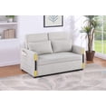 thumbnail image 3 of Perseo 55.5"W Beige Teddy Velvet Sleeper Loveseat with Dual-Pull Sleeper Design, 3 of 5