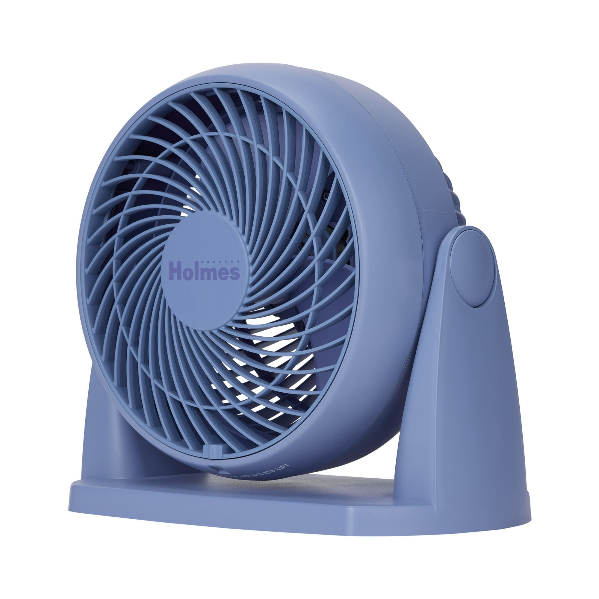 Holmes Blizzard Air Circulator Fan, 3 Speeds, 90° Tilt, Removable Grill, Smoky Blue