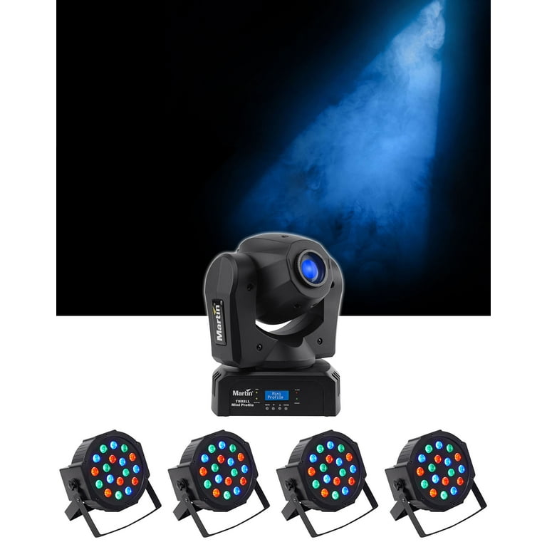 Martin Thrill Mini Profile Compact LED Moving Head+(4) DMX Wash Light Par  Cans