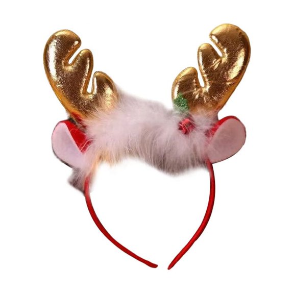 Billuyoard Diadema de cuerno de alce navideño, adornos exquisitos para la cabeza, tocado festivo Kits de decoración para fiestas