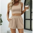 thumbnail image 4 of SMZ Two Piece Summer Outfits 2 Piece Sets 2025 Sleeveless Matching Lounge Crop Top High Waisted Short, 4 of 4