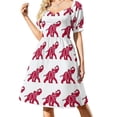 thumbnail image 2 of Vestido de manga larga con estampado de elefante rojo del Partido Republicano para mujer, 2 of 7