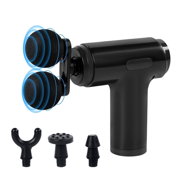 Massage Gun Deep Tissue, Handheld Electric Muscle Massager with 4 Heads & 6 Speed Birthday Gifts for Men Women Dad (Black)