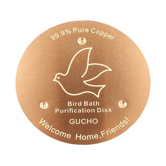 GUCHO Purification Disk Water Cleaning Copper Bird Bath Basin 0.6mm thick, 10cm diameter