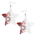 thumbnail image 6 of Leather Earrings Dangle For Women Blood Splatter Trendy Star Earrings Lightweight Fashion, 6 of 6