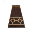 thumbnail image 4 of Machine Washable Stair Treads Skid Slip Resistant Backing Indoor Carpet Stair Treads Chain Border Design 9 inch x 26 ¼ inch (Set of 13, Brown Beige), 4 of 7