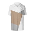 thumbnail image 6 of Ichuanyi Women's Casual Print Short Sleeve Button Down Collared Top Shirt, Lightweight Flowy Blouse for Spring and Summer, Button Top Blouse T-Shirt, Khaki, XL, 6 of 8