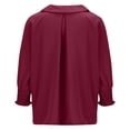thumbnail image 4 of Breezora Women's Loose Fit Blouse with Puff Sleeves Comfortable Work Shirt V Neck Casual Top for Office Wear XXL Size Red, 4 of 5