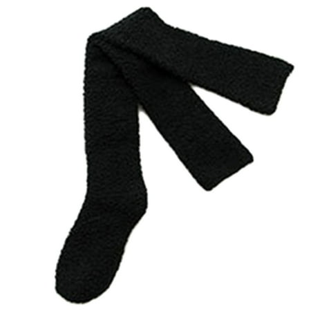 

GENEMA Women Winter Thigh High Fuzzy Slipper Socks Sweet Solid Candy Color Over the Knee Long Stockings Cute Cozy Warm Fluffy Plush Leg Warmers