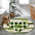 thumbnail image 4 of Area Rug 36in, Irish St. Patrick's Day Love Luck Leaf on Linen Floor Carpet Living Room Rug, Buffalo Plaid Non-Slip Welcome Mat Indoor Rugs for Bedroom Dining Room, 4 of 9