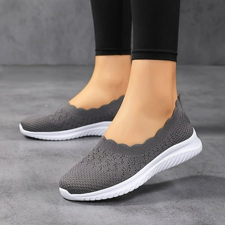 

Women s Breathable Flying Woven Flat Shoes Casual Slip On Outdoor Shoes Lightweight Mesh Low Top Shoes