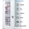 thumbnail image 5 of Organizador de zapatos The Door, 12 bolsillos grandes de malla para colgar en la puerta estrecha del armario, blanco, paquete de 2, 5 of 5