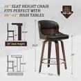thumbnail image 3 of Dycanpo 26"Swivel Bar Stools, Wood Counter Height Bar Stools Set of 3 for Home Kitchen, Black, 3 of 6